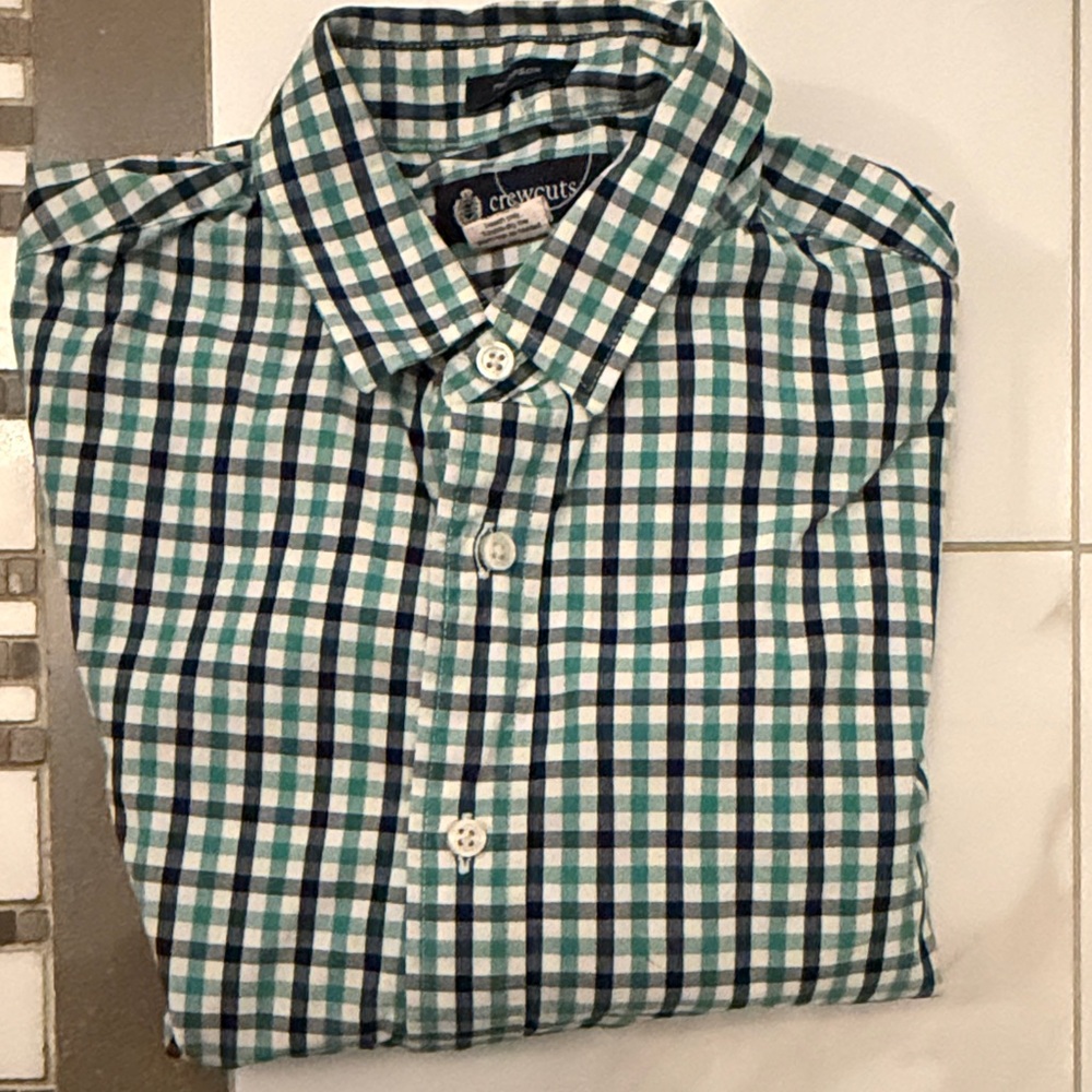 Crewcuts Green Checkered BOYS  Shirt size 8